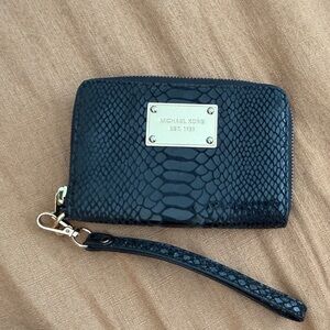 Michael Kors Black Textured Wristlet